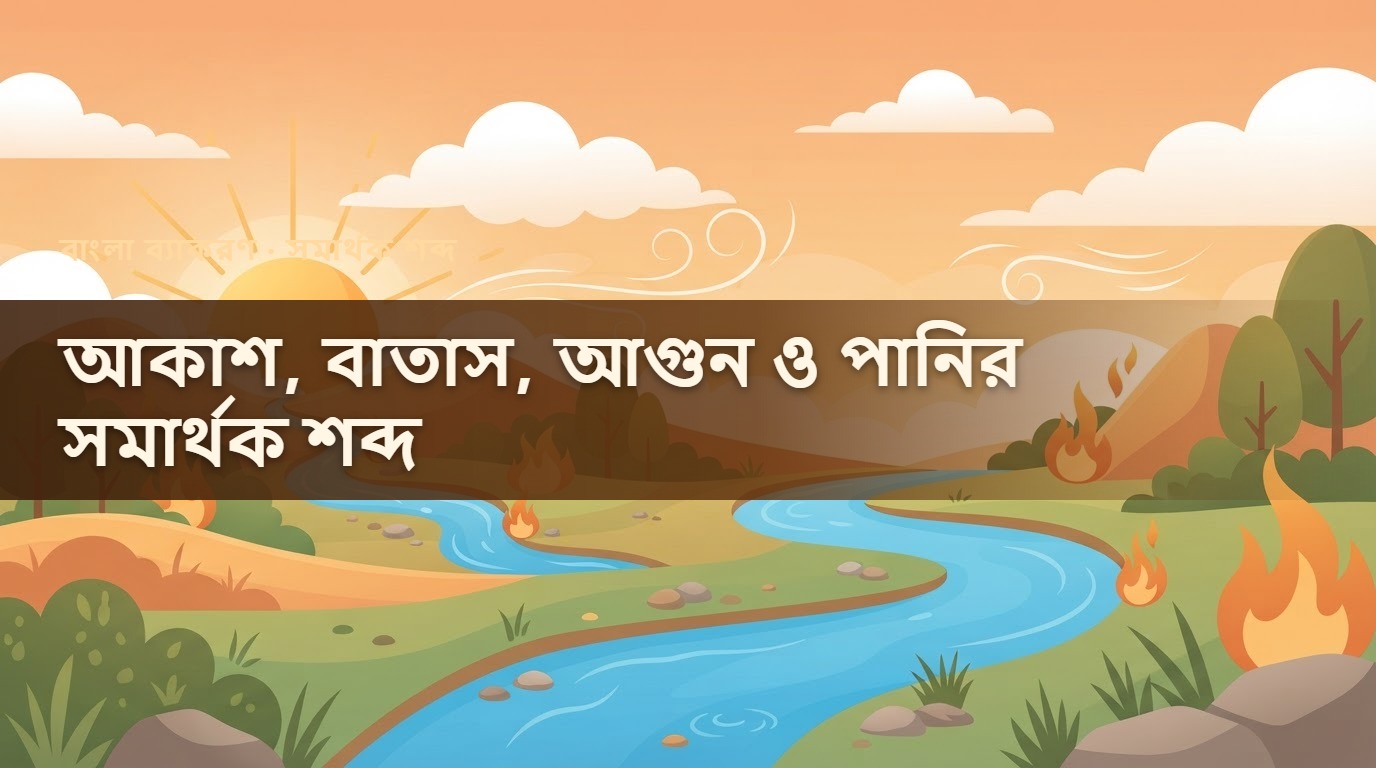 আকাশ, বাতাস, আগুন ও পানির সমার্থক শব্দ