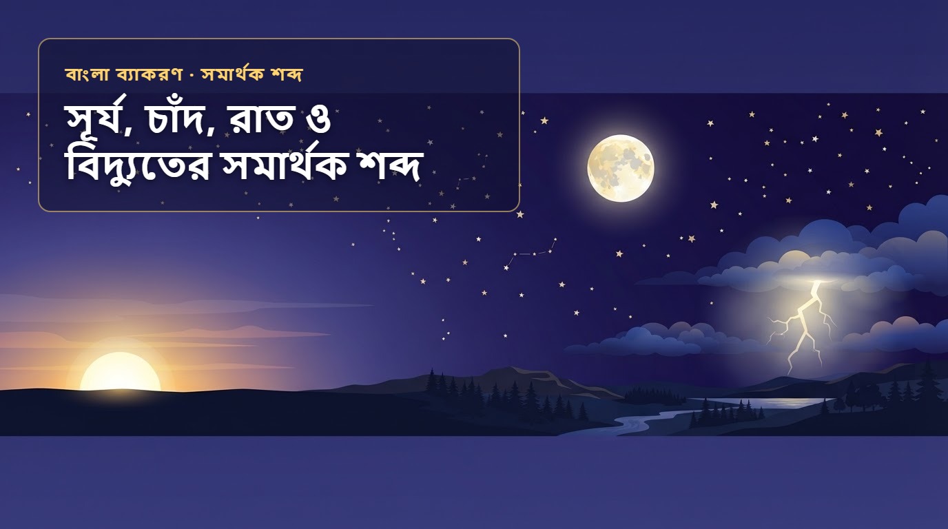 সূর্য, চাঁদ, রাত ও বিদ্যুতের সমার্থক শব্দ